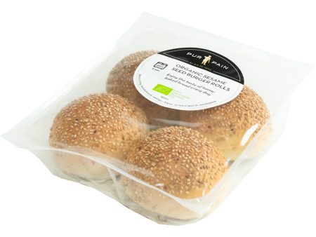 Pur Pain Organic Sesame Seed Burger Rolls 4pack 200g Online