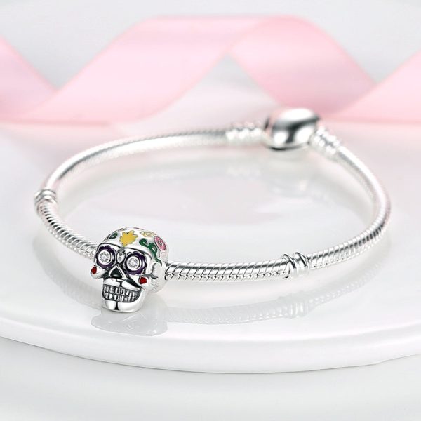 Yellow Mexican Skull Charm Cheap