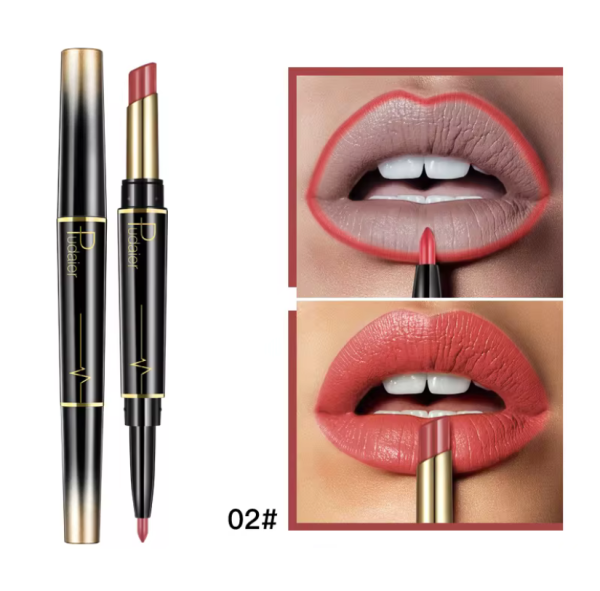 2 in 1 Double Head Lipstick & Lip Liner Makeup Set Matte For Cheap