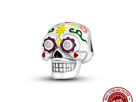 Yellow Mexican Skull Charm Cheap