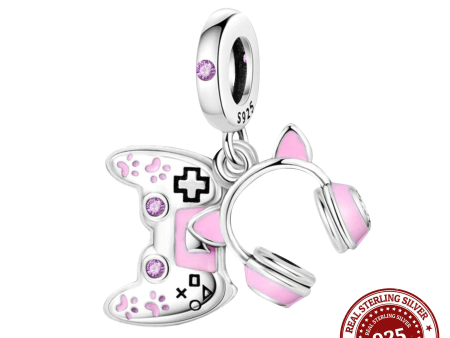 Pink Headphones and Game Controller Charm Supply