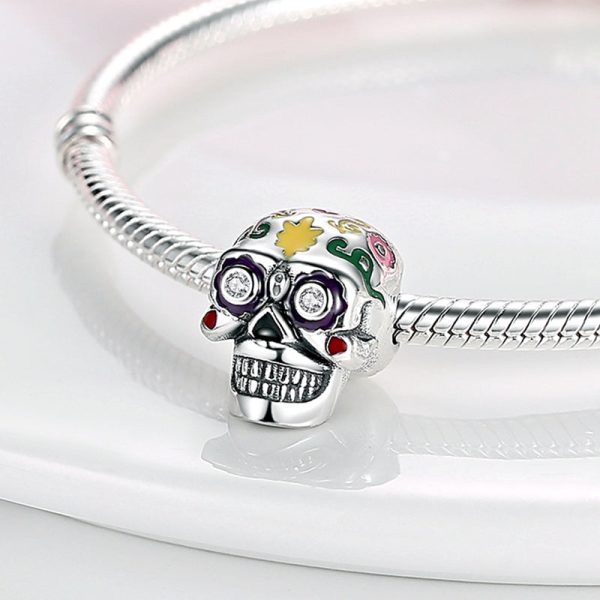 Yellow Mexican Skull Charm Cheap