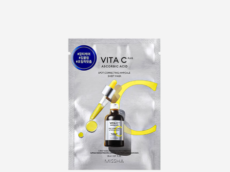 Missha Vita C Plus Spot Correcting Ampoule Sheet Mask 1pcs Hot on Sale